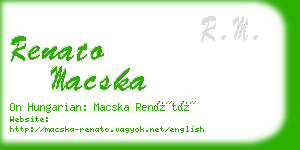 renato macska business card